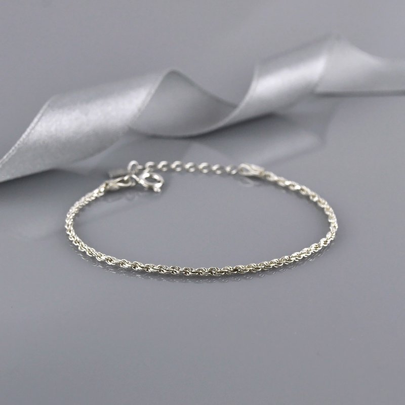 Sterling Silver Rope Chain Bracelet, SV925 - Bracelets - Sterling Silver Silver