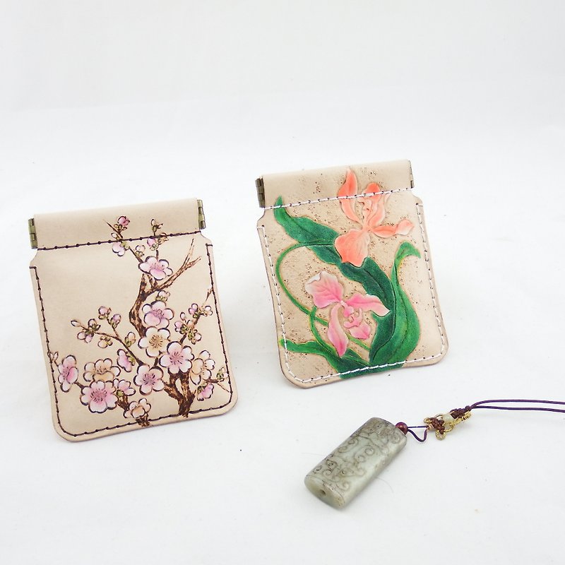 Flower gold coin purse - Coin Purses - Genuine Leather 