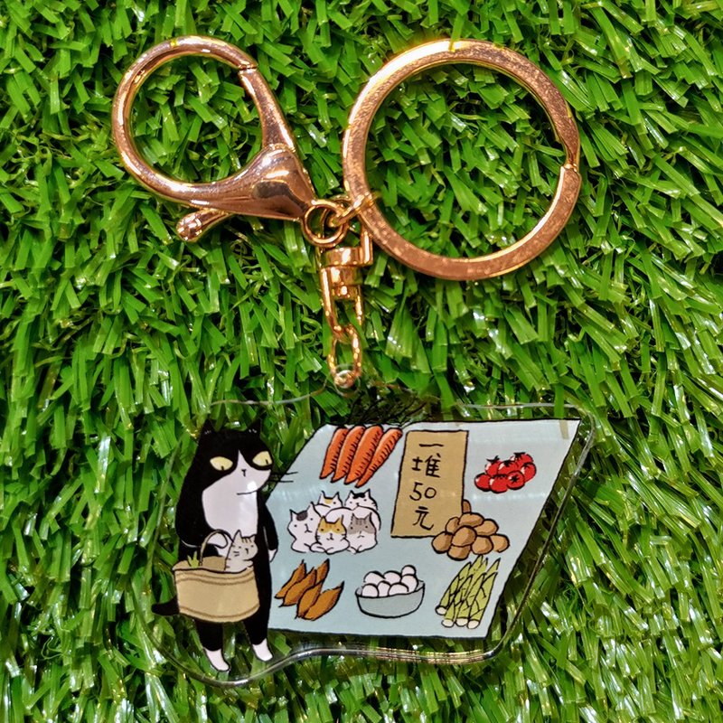 3 Cat Shop Exclusive Keychain-Wet Market (Illustrator: Miss Cat) (Longest Side: 6cm) - Keychains - Acrylic 