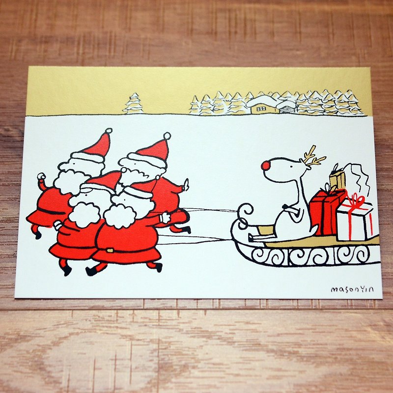 no. 10 The More the Merrier- original design Christmas Card - การ์ด/โปสการ์ด - กระดาษ สีทอง