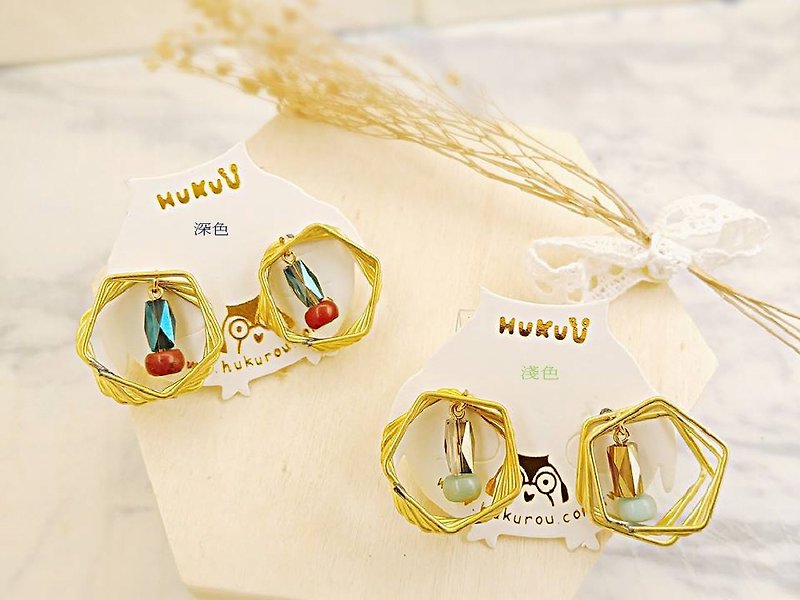 HUKUROU Pendant Earrings - Earrings & Clip-ons - Other Materials Multicolor