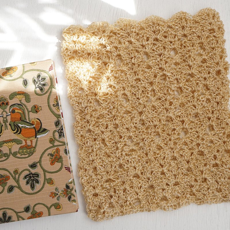 Ba-ba (m) Openwork knitted multi bag No.SB19 - 化妝包/收納袋 - 其他材質 咖啡色