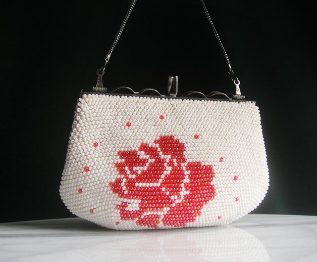 Vintage Taiwan Beaded outlets Clutch Purse