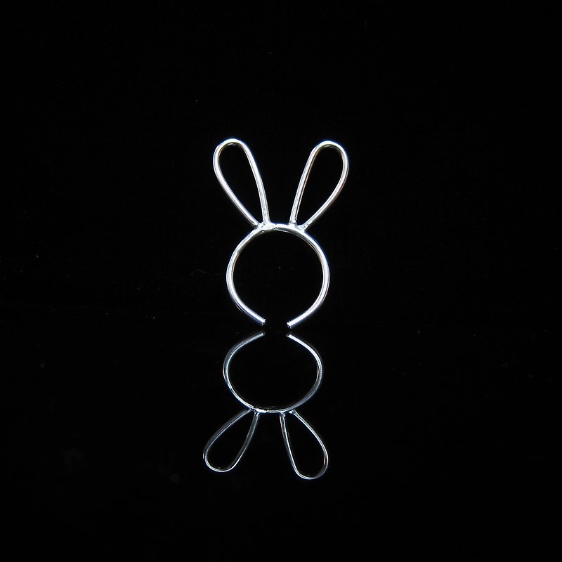 [Simple animal series - the rabbit] handmade Silver ring. Memorial ring. Lovers' Ring - แหวนคู่ - โลหะ สีเงิน