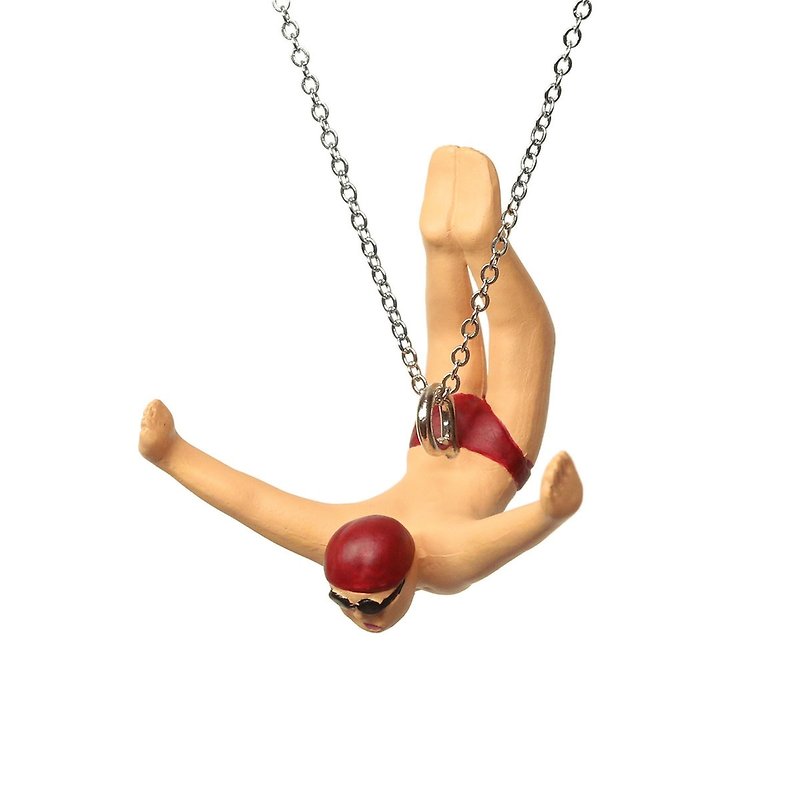 TANIMA DIVERS Necklace / High diver - Necklaces - Other Materials Red