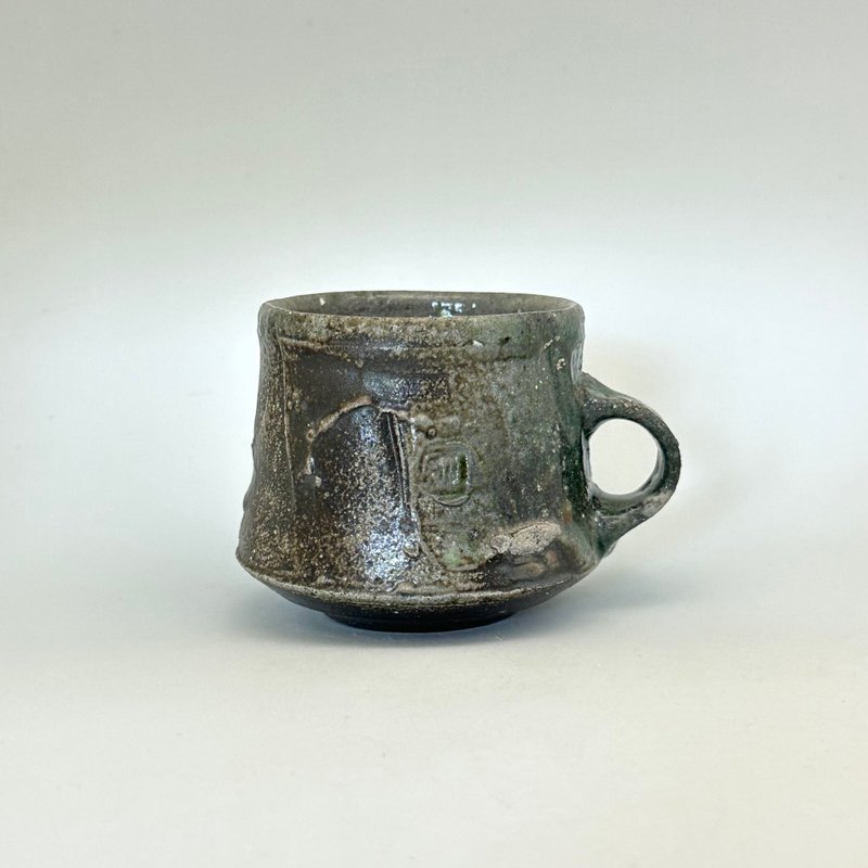 wood fired mug - แก้วมัค/แก้วกาแฟ - ดินเผา สีนำ้ตาล