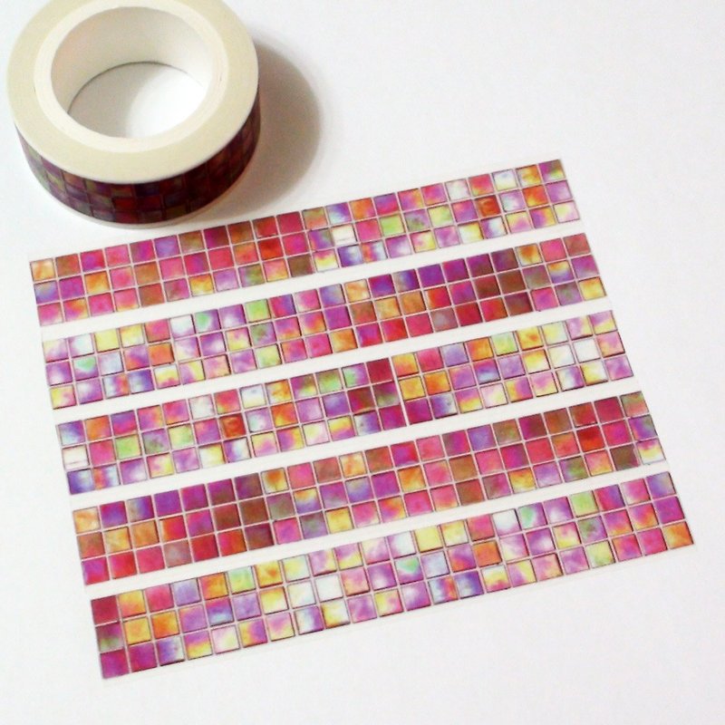 Masking Tape Red Glass Tiles - Washi Tape - Paper 