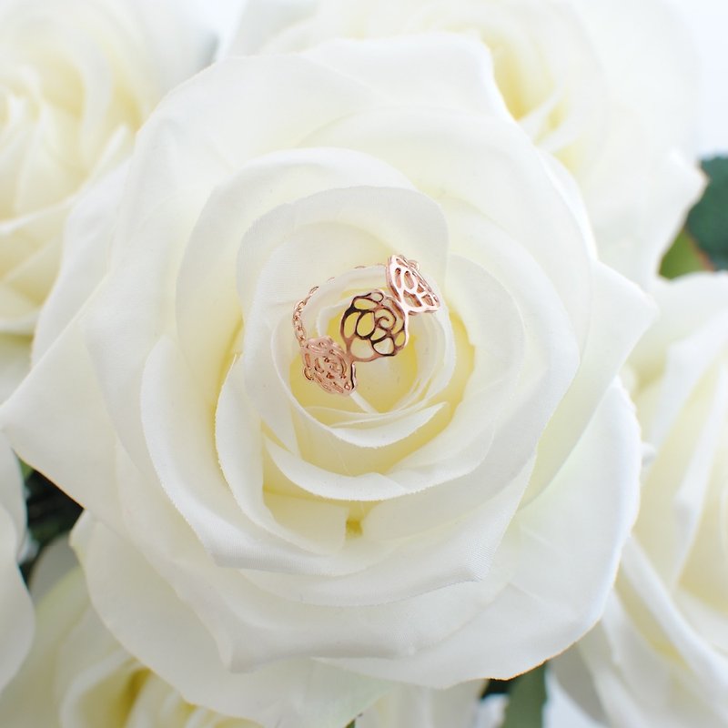 La Rose 鍊戒 玫瑰戒指 經典玫瑰系列 - 戒指 - 銅/黃銅 金色