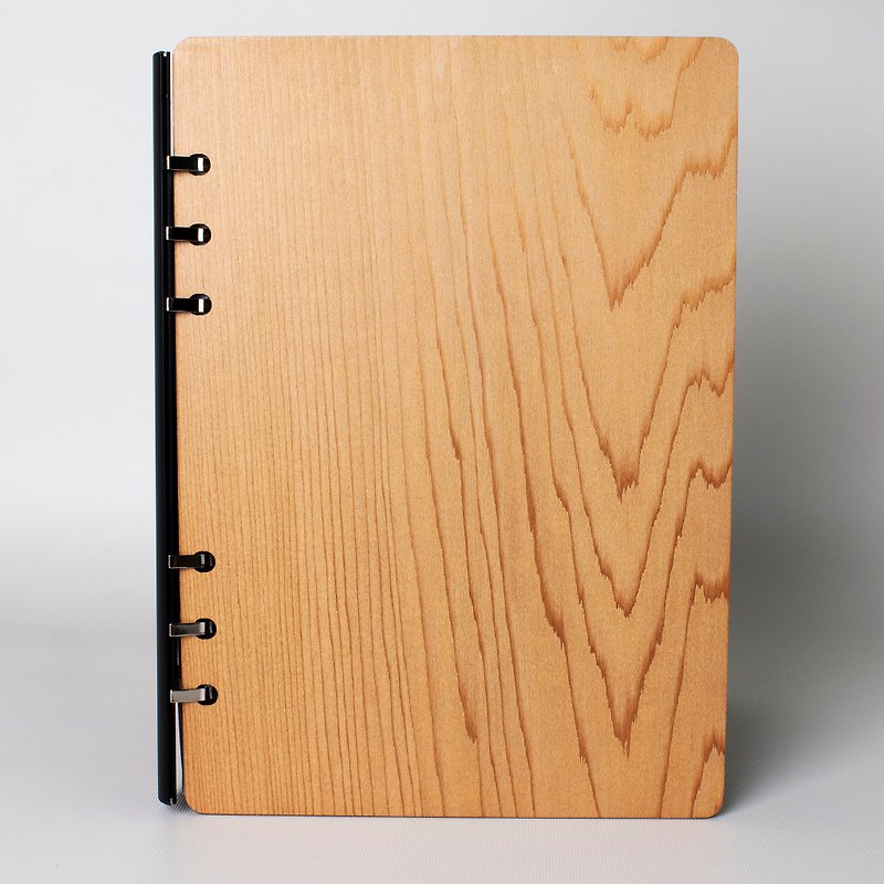 American arborvitae cedar deep coffee red notebook A5 six-hole notebook elegant and simple - สมุดบันทึก/สมุดปฏิทิน - ไม้ สีนำ้ตาล