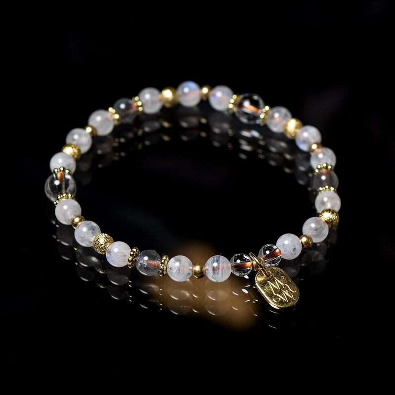 White Dream // C1217 White Moonlight Crown Chakra Bracelet - Bracelets - Gemstone 