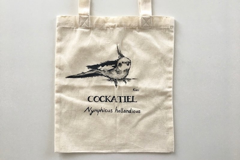 Pure hand-painted bird's cotton shopping bag ‧ Xuan Feng - Handbags & Totes - Cotton & Hemp 