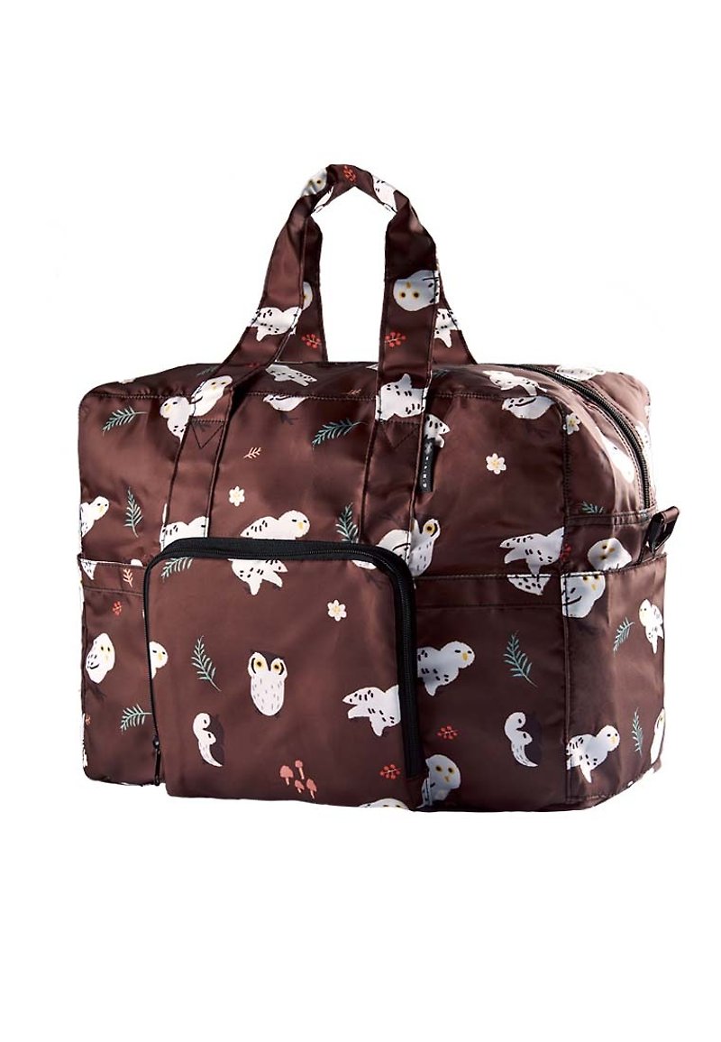 Gift Waterproof Original Design Pattern Light Travel Collapsible Large Capacity Travel Bag - Owl - Handbags & Totes - Other Materials Brown