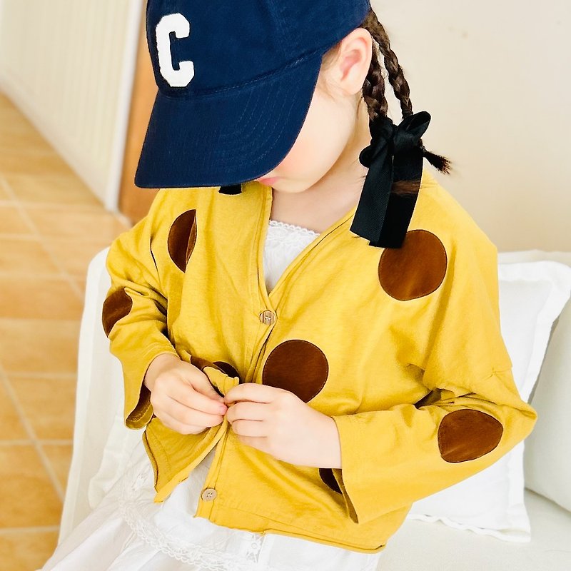 Small Circle Yellow Thin Coat/Sunscreen Children's Clothing - Coats - Cotton & Hemp Yellow