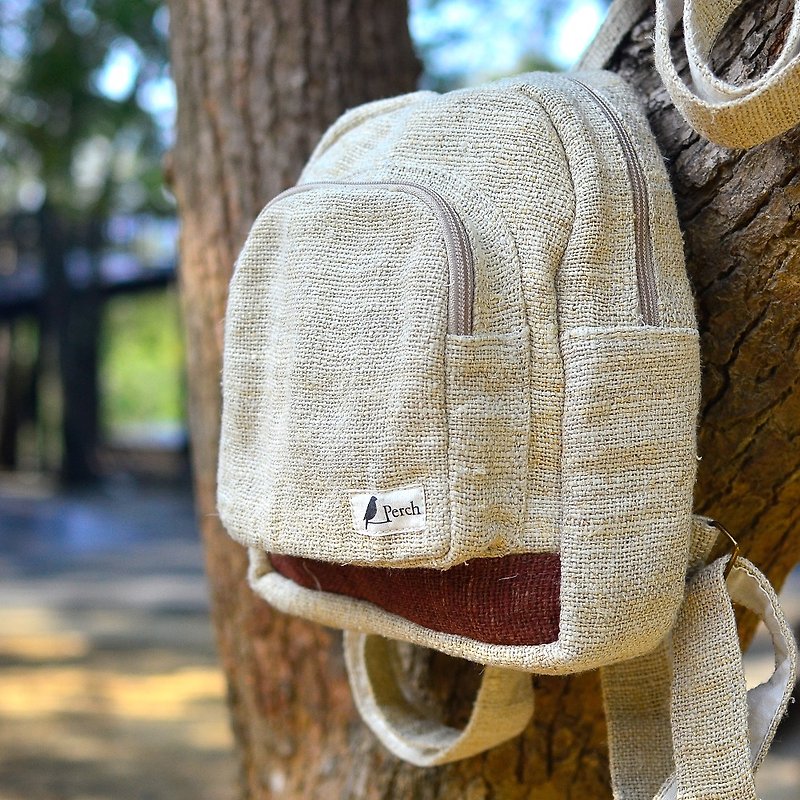 100% Hemp Nepal Handmade Lightweight Backpack_Fair Trade - Backpacks - Cotton & Hemp Khaki