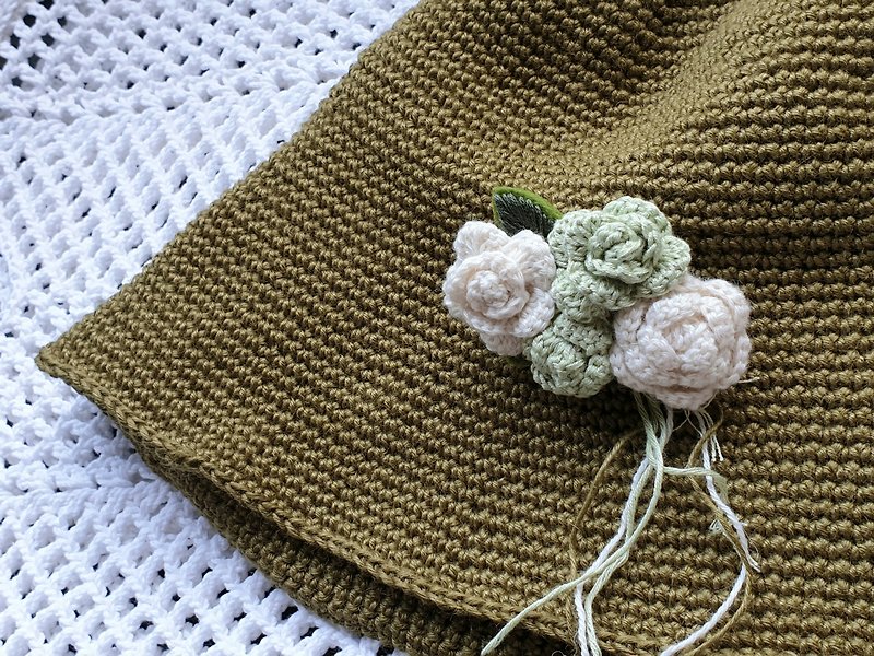 Crochet flowers Brooch /A/B - Brooches - Cotton & Hemp 