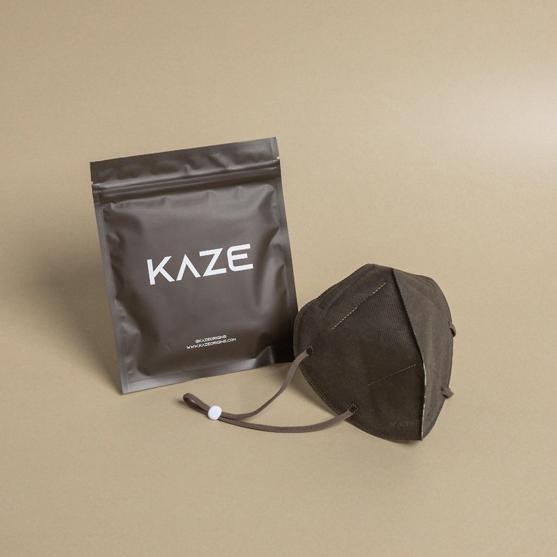 KAZE 3D three-dimensional mask black tea Brown(a box of ten pieces) - หน้ากาก - ไฟเบอร์อื่นๆ สีดำ