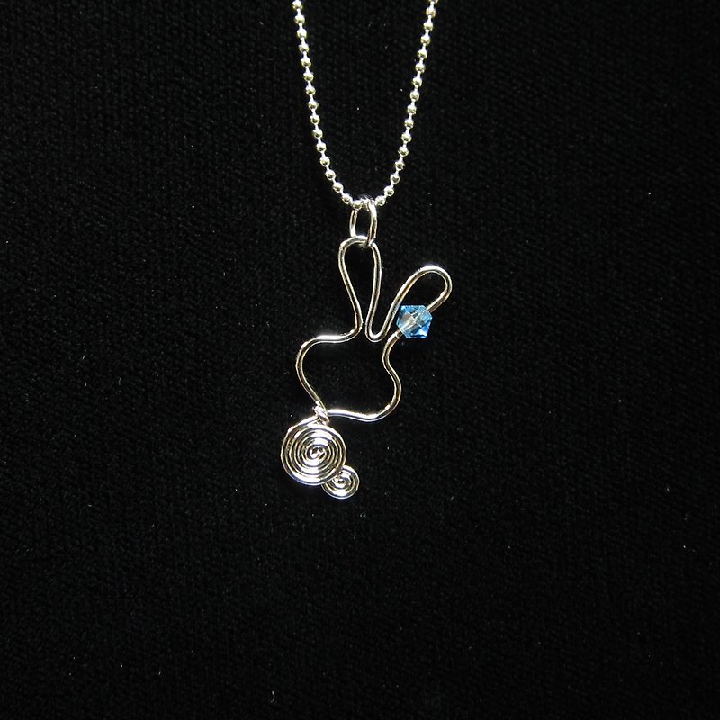 Winwing Metal Wire Braided Necklace-[Little Rabbit Ear Diamond]. Swarovski Crystal - สร้อยคอ - โลหะ 