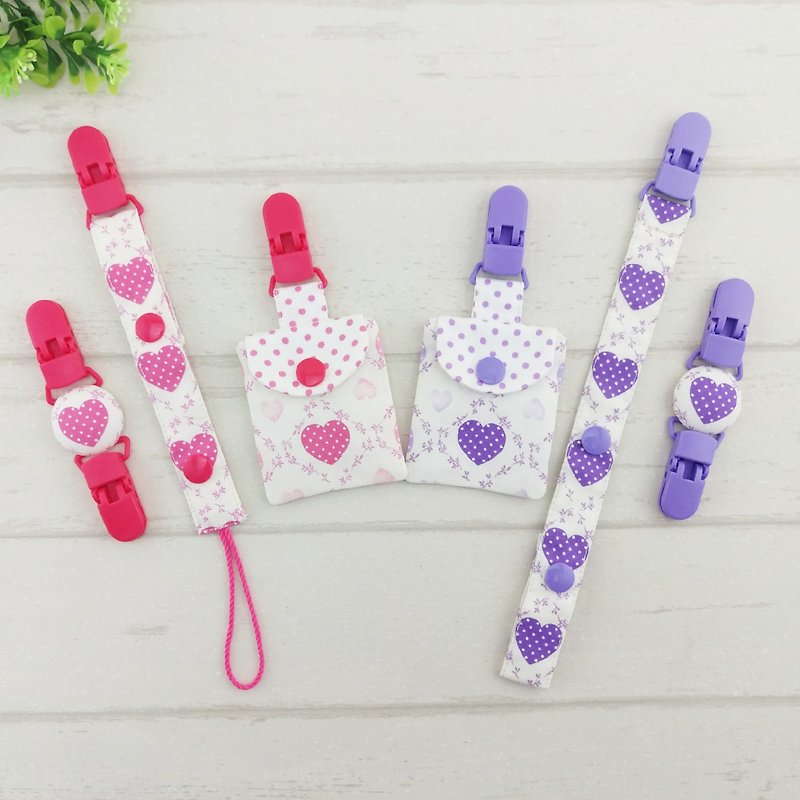 Elegant Love-2 colors available. Set of 3 (safety bag can be added 40 embroidered names) - Baby Gift Sets - Cotton & Hemp Purple
