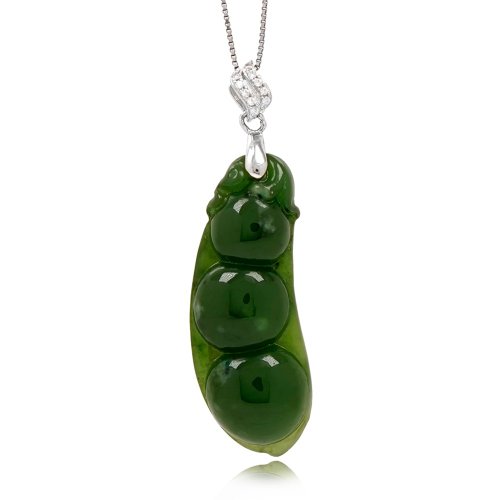 正佳珠寶 Gemsrich Jewelry 【正佳珠寶】和田碧玉 經典雪花福豆豆莢 和田碧玉吊墜