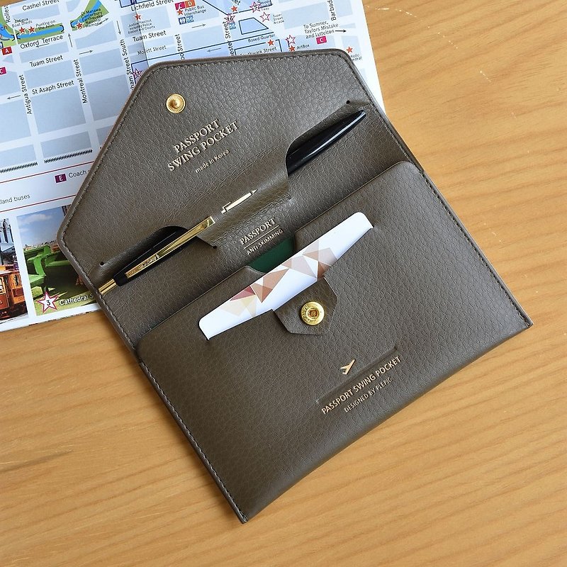 啟程吧皮革護照包-法式棕,PPC94935 - 護照套 - 人造皮革 咖啡色