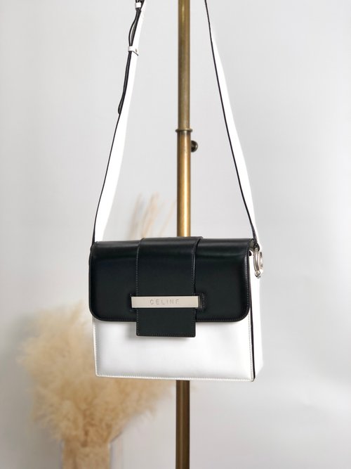 日本直送名牌中古包】CELINE セリーヌショルダーバッグホワイト