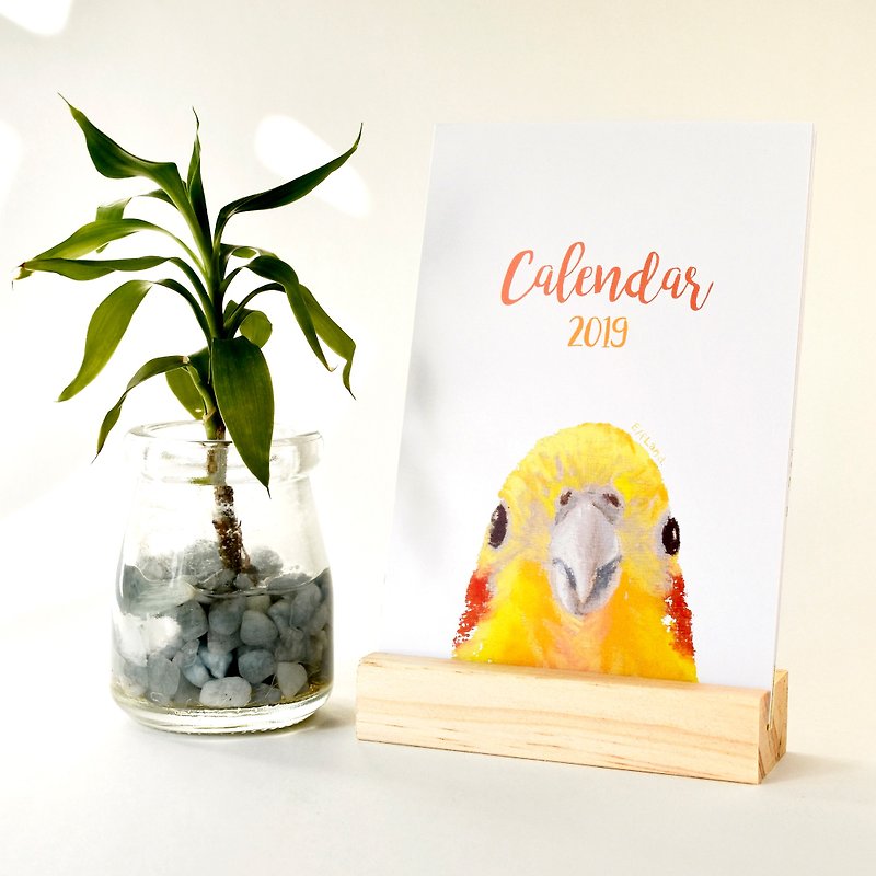 2019 Parrot Theme Deck Calendar, Holiday gift, 2019 Calendar with Stand - ปฏิทิน - กระดาษ หลากหลายสี
