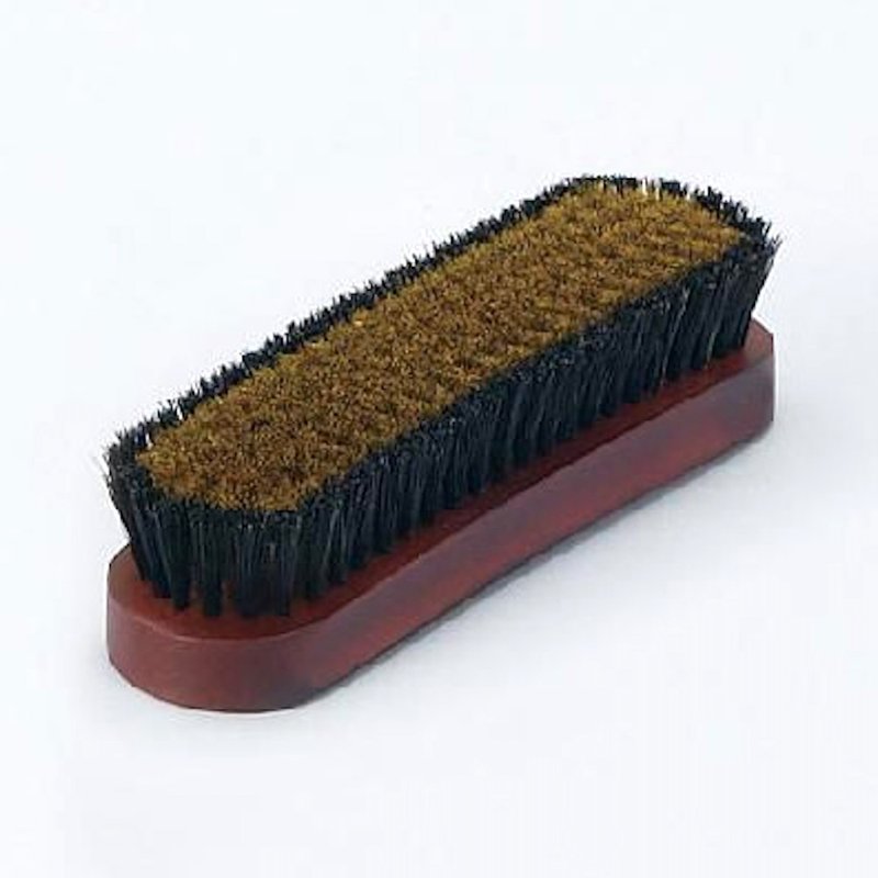 莫布雷x平野 Hirano Brush 頂級手工麂皮刷 黃銅絲/豬鬃 日本製 - 鞋墊/周邊 - 木頭 咖啡色