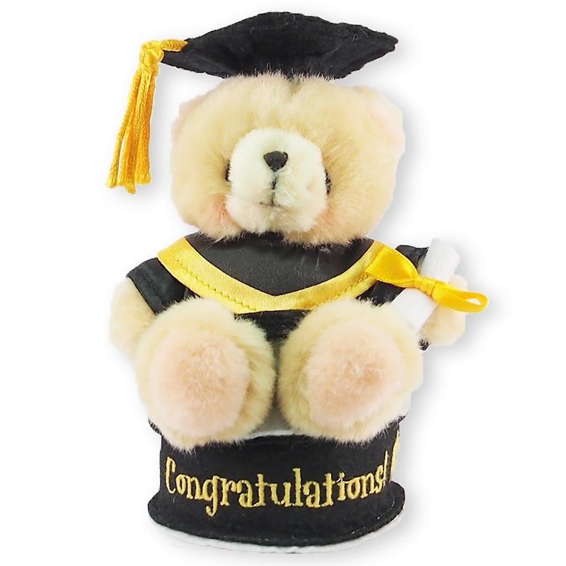 FF 3.5 inch fluff / graduation honor bear - Stuffed Dolls & Figurines - Other Materials Brown