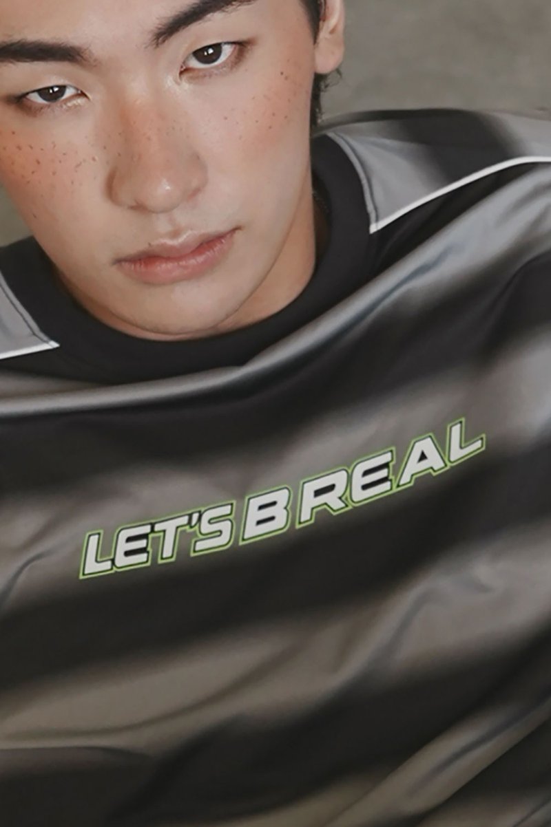 Stone As - Let's B Real T-shirt / 精神標語T恤 - 男 T 恤 - 其他材質 灰色