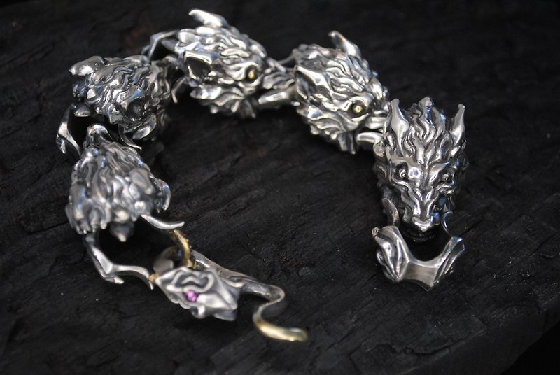 Alarein /Handmade Silver Jewelry/Bracelet/Magic Wolf Chain - Bracelets - Sterling Silver Silver