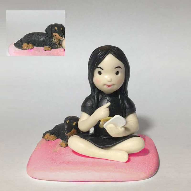 Customized girl and dachshund - Other - Clay 