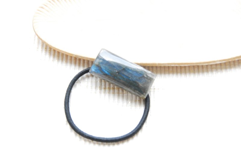 Labradorite Hair Elastic B - เครื่องประดับผม - เครื่องประดับพลอย สีเทา