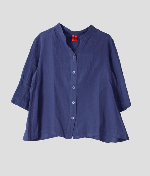 聲聲慢手染服飾 【聲聲慢】【早秋】翩翩傘狀七分袖上衣
