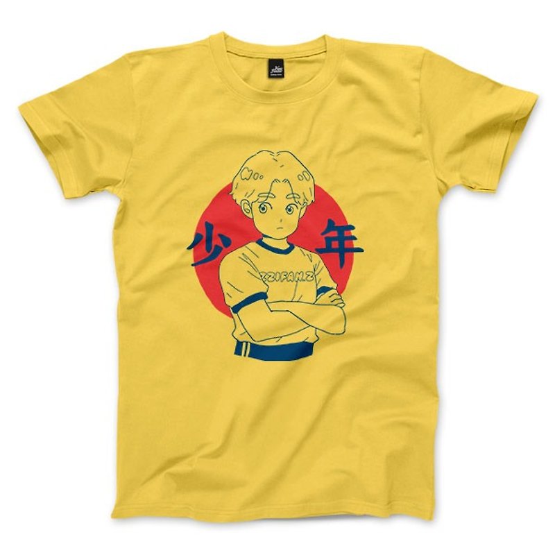 少年 - 黃 - 中性版T恤 - 男 T 恤 - 棉．麻 黃色