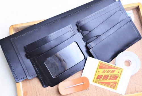 港產皮革｜Leatherism Handmade Products 5咭位相片短夾 - 好好縫 皮革材料包 免費刻字 手工包 情侶銀包 皮夾 短銀包 短財 簡約實用 義大利皮 植鞣革 皮革DIY