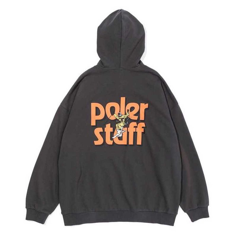 日本限定 POLER MONOSKI HOODIE 休閒連帽大學TEE 石墨炭色 - 帽T/大學T - 其他材質 灰色