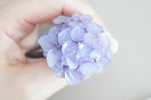 紫陽花ヘアゴム(パープル)