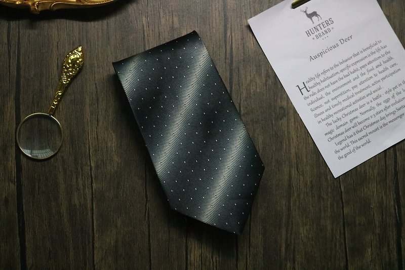 Dark green small silk tie / low key luxury business gift box - Ties & Tie Clips - Silk Green