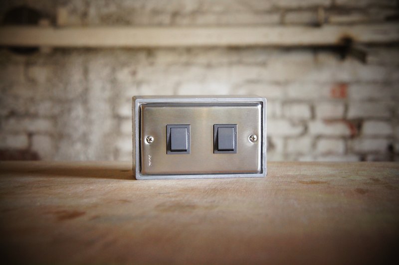 Two-open/ Stainless Steel series/switch/three-way switch/black gray (without metal box) - โคมไฟ - โลหะ สีเทา