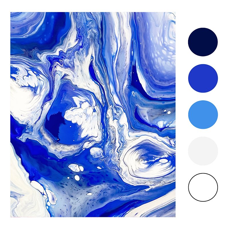 [Novice must buy] Diy fluid painting material package / ocean series / two works can be completed - วาดภาพ/ศิลปะการเขียน - วัสดุอื่นๆ สีนำ้ตาล
