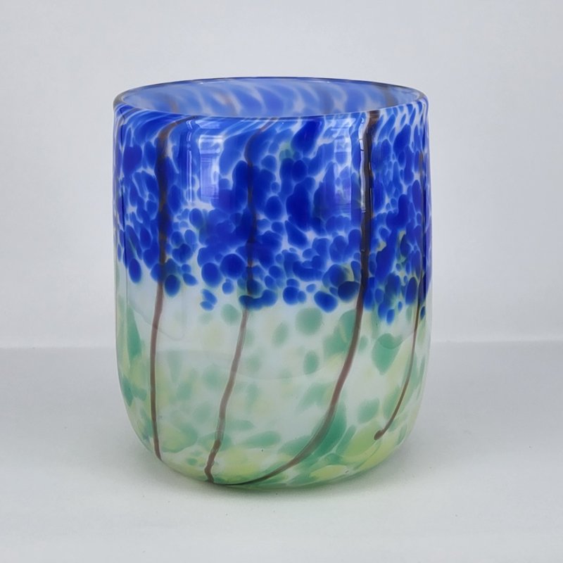 Blue Star Flower Cup Handmade Glass Purely Hand Blown - แก้ว - แก้ว หลากหลายสี