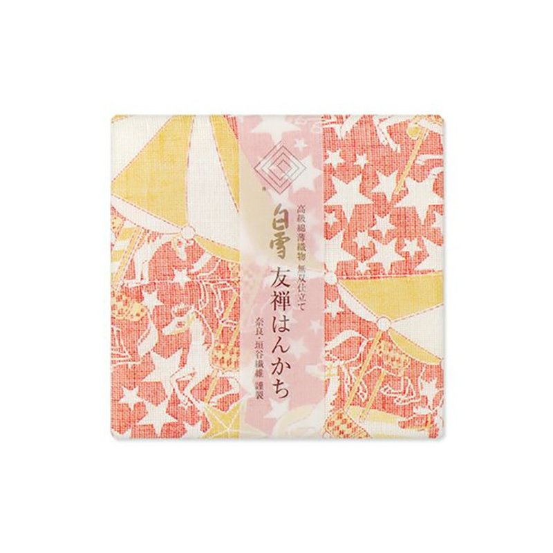 京友禪染手帕 / 旋轉木馬 橙色 - 手帕 - 棉．麻 橘色