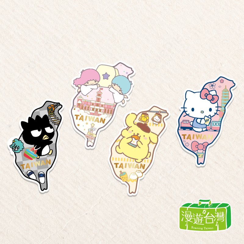 【漫遊台灣】Sanrio三麗鷗 明信片組 燙金明信片 珍珠奶茶 台灣限 - 卡片/明信片 - 紙 