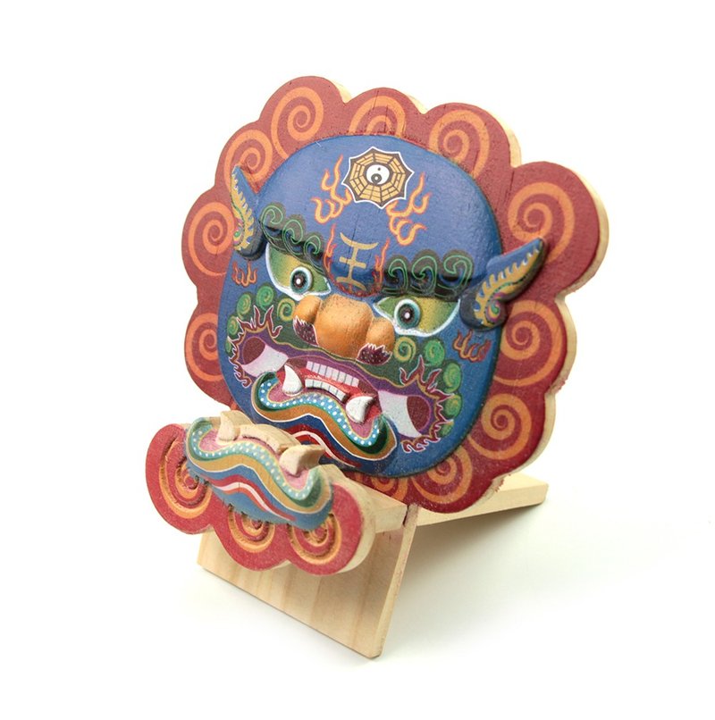 【品牌工房】擺獅原木手機座 台灣傳統彩獅 - 擺飾/家飾品 - 木頭 多色