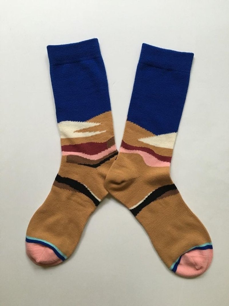 GillianSun Socks Collection 【HOT 熱銷款】1632BL - 襪子 - 棉．麻 咖啡色
