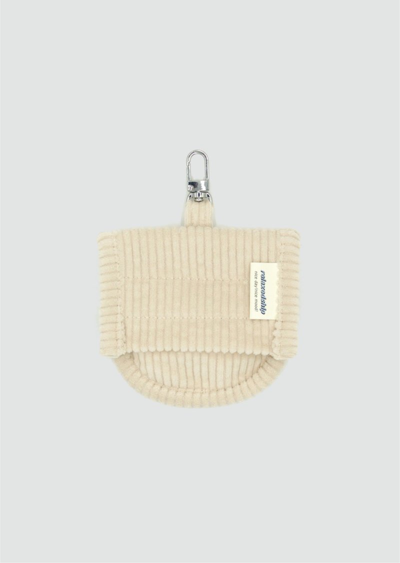 Flip Top Multipurpose Pouch - Ivory - กระเป๋าใส่เหรียญ - ผ้าฝ้าย/ผ้าลินิน ขาว