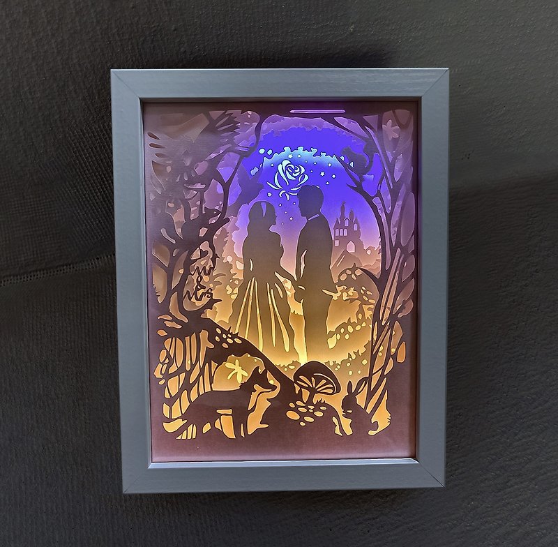 Light and Shadow LED Paper Carving Lamp-Forest Wedding (Customizable) Situational Night Light - Lighting - Paper 