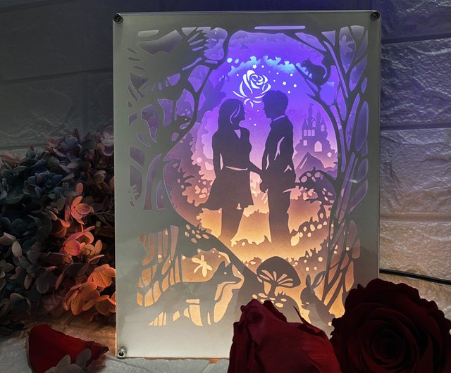 3D Light and Shadow Paper Carving Lamp Handmade DIY Paper Art Card