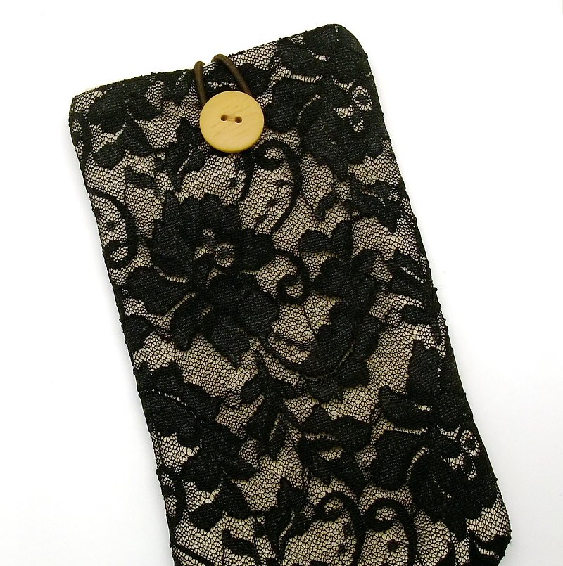 客製化電話包 手機袋 手機保護布套如iPhone   (P-238) - 手機殼/手機套 - 棉．麻 黑色