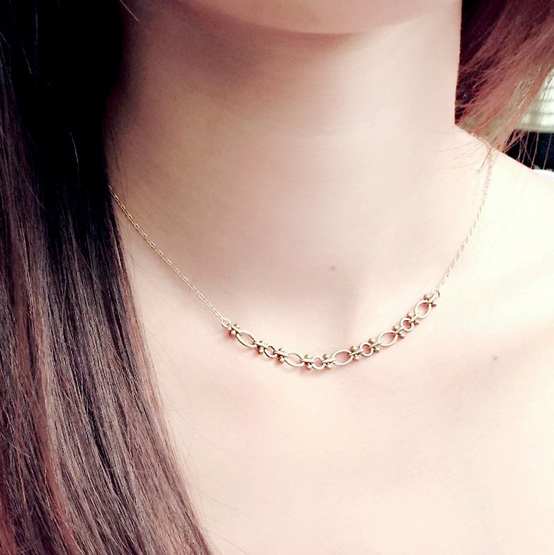 VIIART. No.3. Cross brass necklace clavicle chain - Collar Necklaces - Other Metals Gold